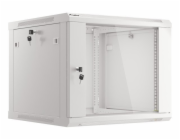 LANBERG Nástěnná jednodílná skříň 19", 9U 600x600 snadná a rychlá montáž (v rozloženém stavu) šedá (RAL7035)