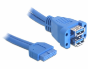 Delock kabel USB 3.0 pin konektor samice > 2 x USB 3.0-A samice
