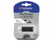 VERBATIM Flash Disk PinStripe USB 3.0, 16GB - černá 49316