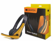 CANYON headset HSC-1, lehký, 3,5 mm jack TRRS, černo-žlutá