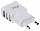 TRX Akyga USB nabíječka 220V/ 5V/ 3.1A/ 3x USB/ bílá