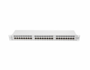 LANBERG PATCH PANEL 24 PORTŮ 1U 19" CAT.6 FTP STÍNĚNÝ ŠEDÝ