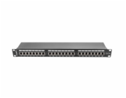 LANBERG PATCH PANEL 24 PORT 1U 19” CAT.5E SHIELDED BLACK