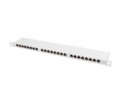 LANBERG PATCH PANEL 24 PORTŮ 0,5U 19" CAT.6 FTP STÍNĚNÝ ŠEDÝ