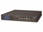Planet FGSD-1022VHP PoE switch, 8x100, 2x1000-TP/SFP, LCD...