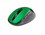 C-TECH myš WLM-02, černo-zelená, bezdrátová, 1600DPI, 6 tlačítek, USB nano receiver