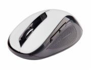 C-TECH myš WLM-02, černo-bílá, bezdrátová, 1600DPI, 6 tlačítek, USB nano receiver