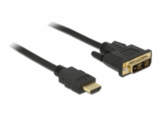 Delock - Kabel adaptéru - jeden spoj - DVI-D s piny (male) do HDMI s piny (male) - 2 m - trojnásobně stíněný - černá - křídlové šrouby