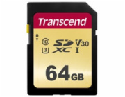 TRANSCEND SDXC karta 64GB 500S, UHS-I U3 V30 (R:95/W:50 MB/s)
