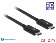 Delock - Kabel Thunderbolt - USB-C (M) do USB-C (M) - USB 3.1 Gen 1 / Thunderbolt 3 / DisplayPort 1.2a - 20 V - 3 A - 2 m - podporuje 4K - černá