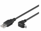 PremiumCord Kabel micro USB 2.0, A-B, konektor do úhlu 90...