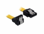Delock - Kabel SATA - Serial ATA 150/300/600 - SATA (M) pravoúhlý do SATA (M) rovné - 30 cm - palcové svorky - žlutá