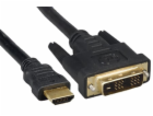 GEMBIRD Kabel HDMI-DVI 3m, M/M stíněný, zlacené kontakty