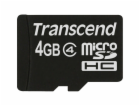 TRANSCEND MicroSDHC karta 4GB Class 4, bez adaptéru