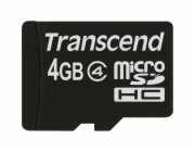 TRANSCEND MicroSDHC karta 4GB Class 4, bez adaptéru