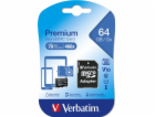 VERBATIM 44084 microSDXC 64GB cl10 adapt