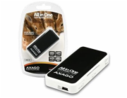AXAGON, All in One, CRE-X1, externá čítačka kariet USB 2.0, 5-slot, White - black, blister