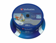 VERBATIM BD-R SL Datalife HTL (25-pack)Blu-Ray/Spindle/6x/25GB Wide Printable