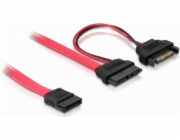 DeLOCK Adapterkabel Slim SATA 13-Pin > 7-Pin + 15 Pin (rot, 50cm)