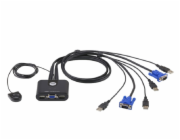 ATEN 2-port KVM USB mini, 1m kabely, DO