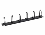 TRITON 19" vyvazovací panel 1U - 6x háček velký, černá