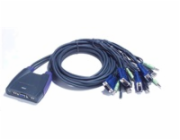 ATEN přepínač KVM 4-port VGA KVMP USB2.0, mini, audio, 0,9m kabely