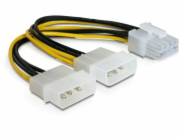 DeLOCK Stromkabel PCI Express 8 Pin > 2x 5,25 Stecker 4 Pin (15cm)