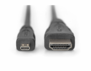 Digitus HDMI High Speed Kabel mit Ethernet, Typ D > Typ A (schwarz, 1 Meter, Micro-HDMI)