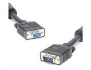 PREMIUMCORD Kabel VGA prodlužovací 3m (HD15M/F, dvojité stínění, feritová jádra), černý