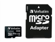 VERBATIM MicroSDHC karta 32GB Premium, U1 + SD adaptér