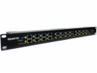 POE Gigabitový Patch panel Cat5 19" 12port 1U