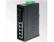 Planet switch ISW-621, průmysl.verze 4x10/100+2x100BaseFX (SC) MM 2km, DIN, IP30, -10 až 60°C, 12-48V