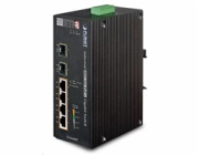 Planet IGS-624HPT Průmyslový Switch 4x 1Gb RJ-45 + 2x 1Gb SFP, PoE+ 802.3at 36/120W, IP40, DC12-56V, -40/+75°C, fanless