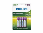 Philips dobíjecí baterie AAA 1000mAh, NiMH - 4ks