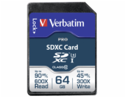 VERBATIM PRO 47022 SDXC 64 GB cl10