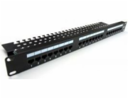 Digitus Patch panel 19" 24 portů, kat. 5e, U/UTP, 1U, držák kabelu, černý (kompletní)
