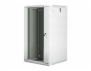 LANBERG 19" RACKOVÁ SKŘÍŇ PRO MONTÁŽ NA STĚNU 22U/600X600 (FLAT PACK) S PROSKLENÝMI DVEŘMI ŠEDÁ V2