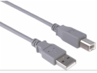 Kabel PremiumCord USB 2.0 A-B pro tiskárny 1m, šedý