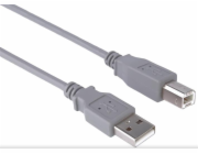 Kabel PremiumCord USB 2.0 A-B pro tiskárny 1m, šedý