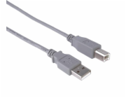 Kabel PremiumCord USB 2.0 A-B pro tiskárny 5m, šedý