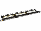 19" patch panel Solarix 24xRJ45 CAT6 UTP s vyvazovací liš...