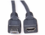 PremiumCord Kabel prodlužovací micro USB 2.0 male-female, černý 3m