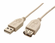 Kabel USB 2.0 A-A 5 m prodlužovací, bílý/šedý