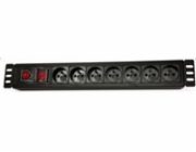 Rozvodný panel LEXI-Net 7x230V-3m 19  , 1,5U, přepěťová ochrana