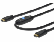 Digitus HDMI High Speed Anschlusskabel mit Ethernet und Signalverstärker (schwarz, 10 Meter, aktiv)
