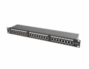 LANBERG PATCH PANEL 24 PORT 1U 19” CAT.5E SHIELDED BLACK