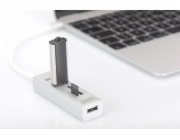DIGITUS USB 2.0 Type-C s ctečka karet 3x USB 2.0. 1x SD, 1x MicroSD Port, Hliník