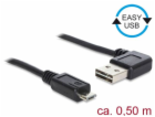 DeLOCK EASY-USB 2.0 kabel, USB-A konektor 90° > Micro-USB...