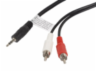 LANBERG Minijack 3,5mm (M) 3 PIN na 2x RCA (CINCH) (M) ka...