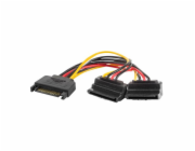 Lanberg POWER SATA KABEL (M) -> SATA (F) 90 X2 15CM LANBERG CA-SASA-10CU-0015 - CA-SASA-10CU-0015